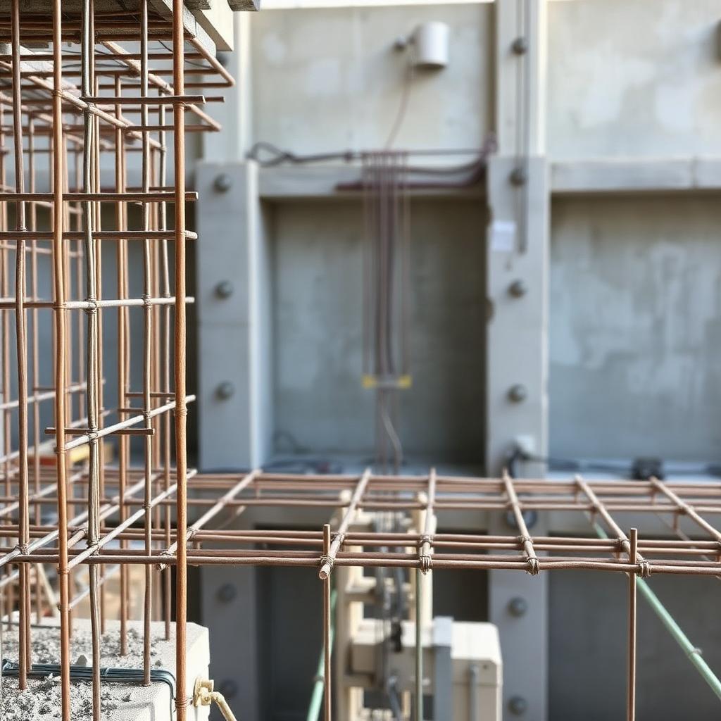 Armatures et coffrage prêts pour coulage