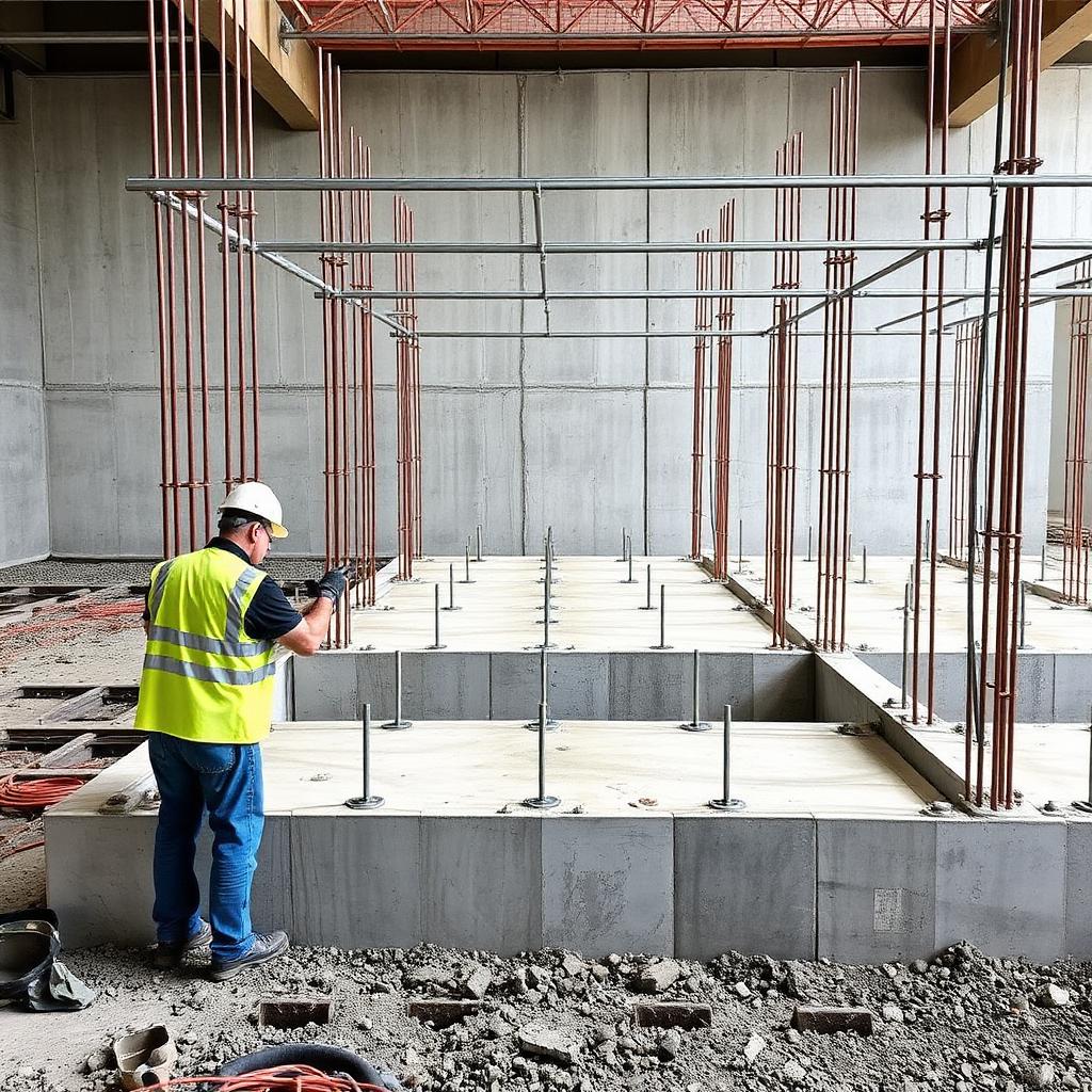 Coffrage de dalle en construction